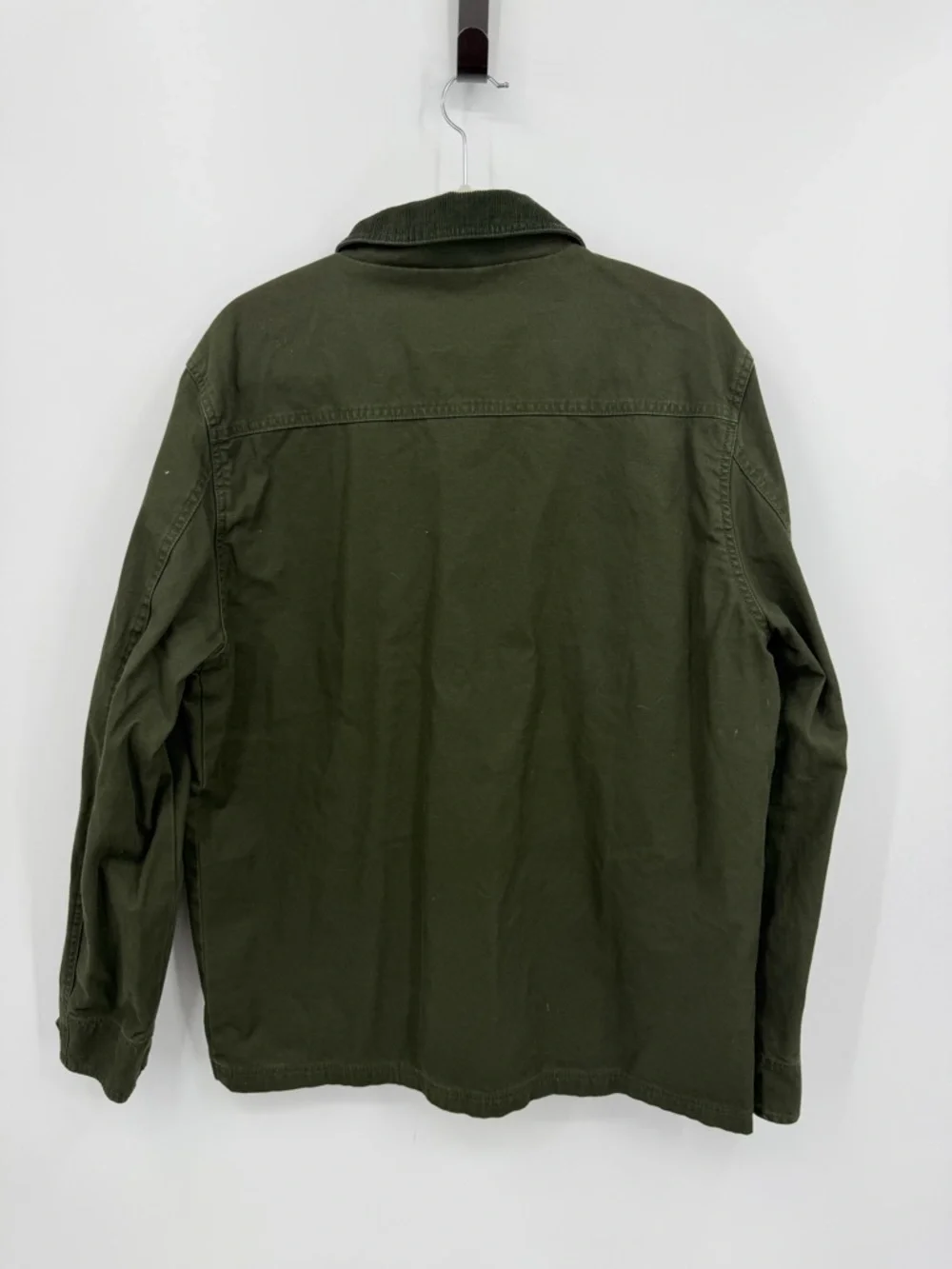 J. Crew Men's Size L‎ Army Green Flannel Lined Barn Jacket G7024